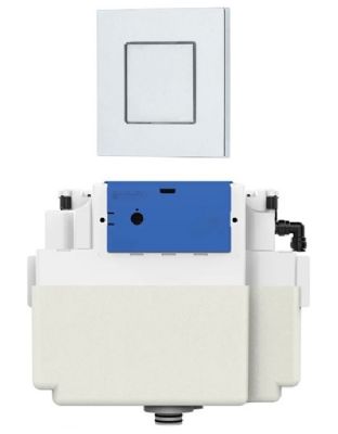 THOMAS DUDLEY VANTAGE SINGLE FLUSH CONCEALED PNEUMATIC CISTERN with POLYSTYRENE INSULATION JACKET & 73.5mm PIAZZA BUTTON, 325287